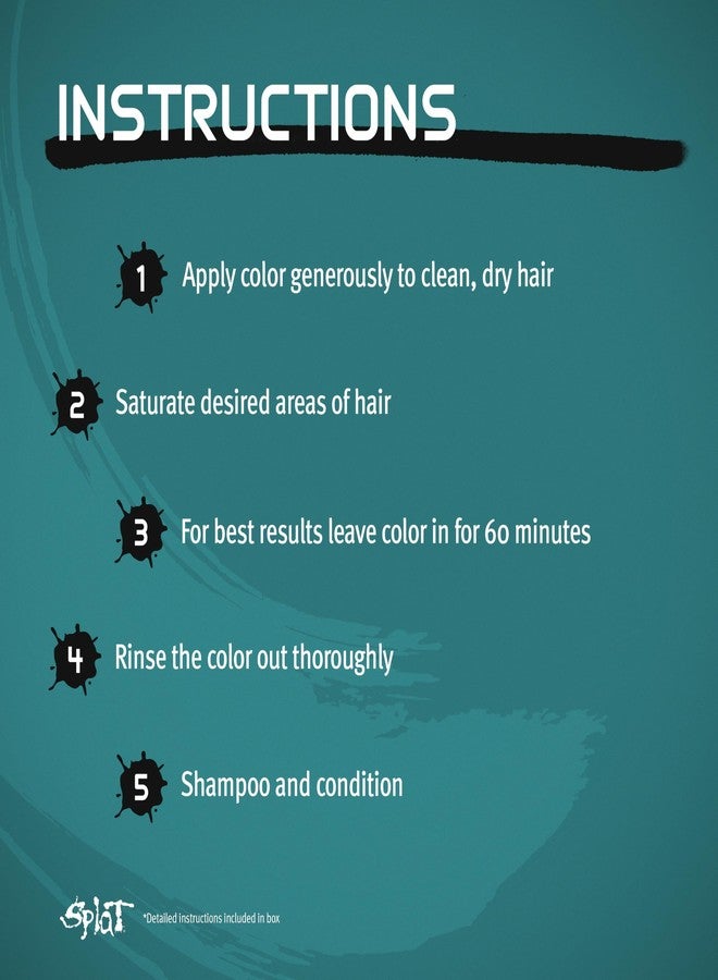 Splat Naturals Semi-Permanent Hair Color, Teal, 6 fl. oz., 95% Natural Hair Dye Formula Lasts Up to 30 Washes, Vegan & Cruelty-Free Semi Permanent Hair Color - Image 3